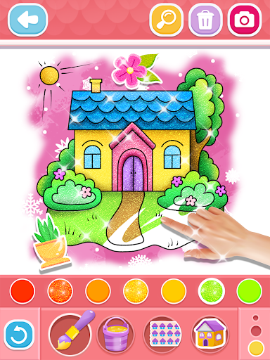Glitter House coloring for kid screenshot