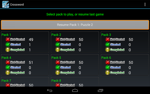 Crossword screenshot
