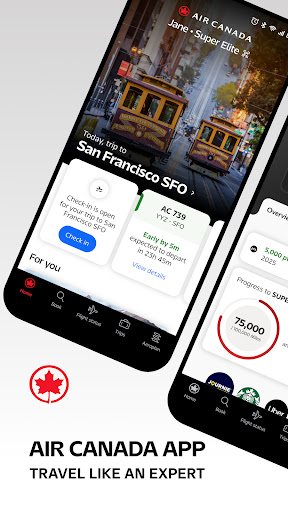 Air Canada + Aeroplan screenshot