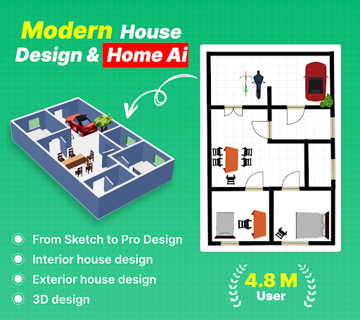 Modern House Design Draw House screenshot