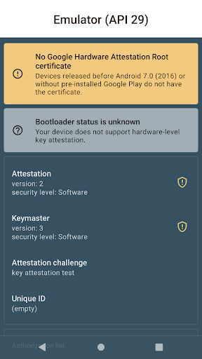 Key Attestation Demo screenshot