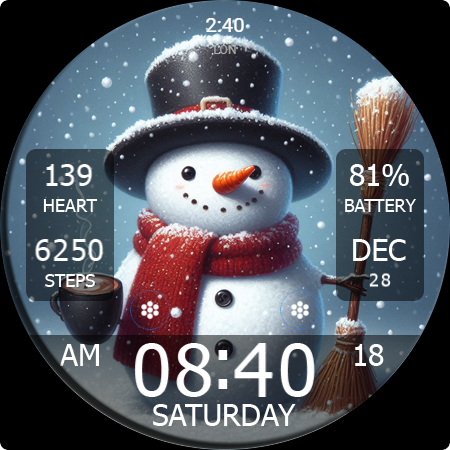 Key WF55 Snowman Watch Face screenshot
