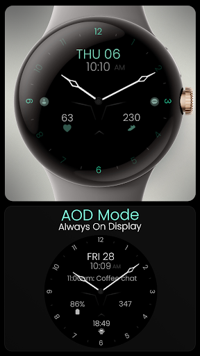 Minimal Black v30 Watch Face screenshot