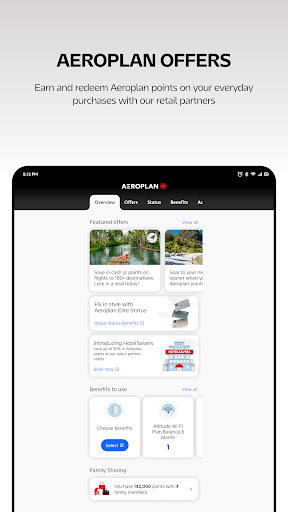 Air Canada + Aeroplan screenshot