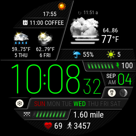 Weather watch face W6.5 screenshot