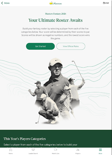 The Masters Golf Tournament screenshot