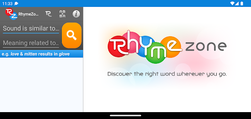 RhymeZone Rhyming Dictionary screenshot