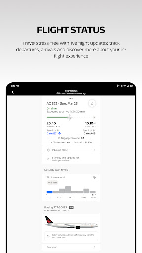Air Canada + Aeroplan screenshot