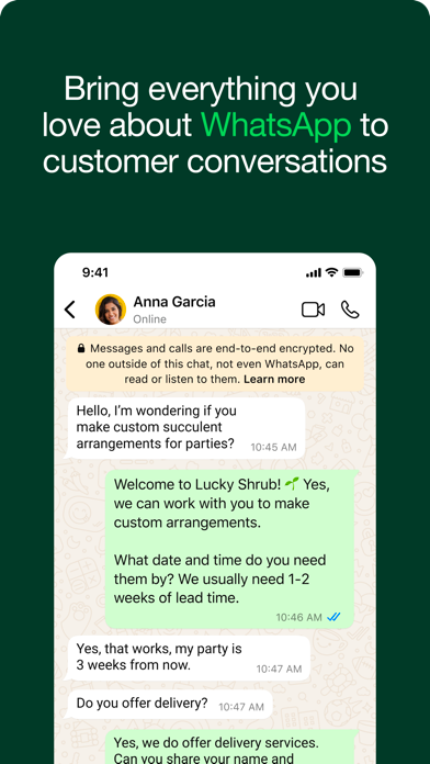 WhatsApp Business screenshot