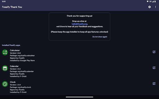 Fossify Thank You screenshot