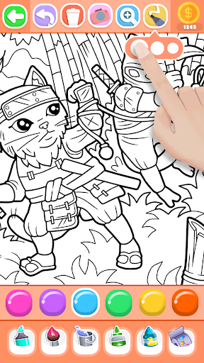 Boys Ninja Coloring & Memory screenshot