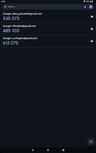 Google Authenticator screenshot