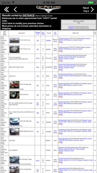 Car-Part.com Used Auto Parts screenshot