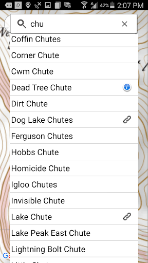 Wasatch Backcountry Skiing Map screenshot