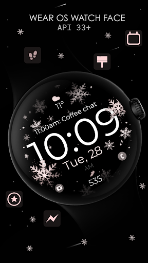 Snowflake rose gold watch face screenshot