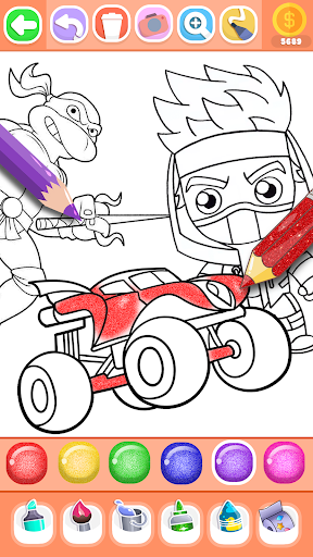 Boys Ninja Coloring & Memory screenshot