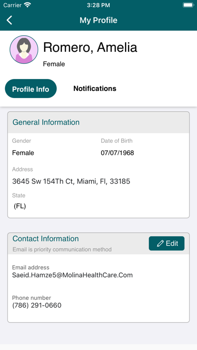 My Molina screenshot
