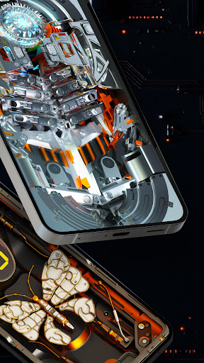 Futuristic 3D Tech Wallpaper screenshot