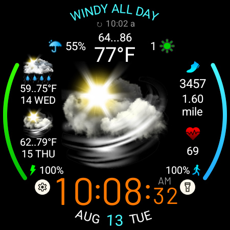 Weather watch face W5.5 screenshot