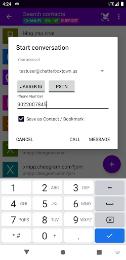 Cheogram (Jabber, Call, Text) screenshot
