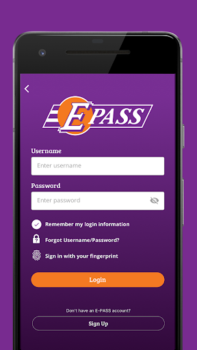 E-PASS Toll App screenshot