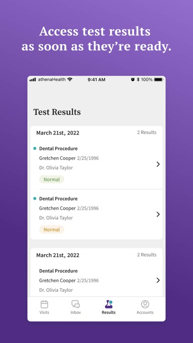 athenaPatient screenshot