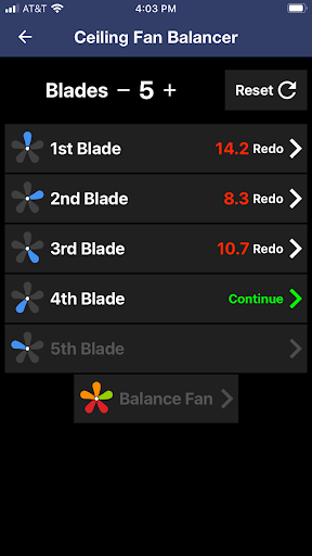 Ceiling Fan Balancer screenshot