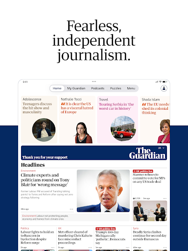 The Guardian - Live World News screenshot
