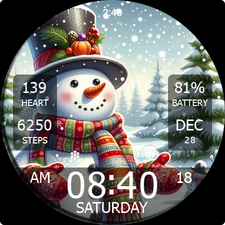 Key WF55 Snowman Watch Face screenshot