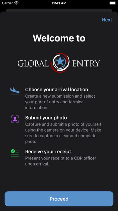 Global Entry screenshot