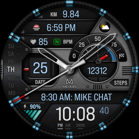 MD335 Hybrid watch face screenshot