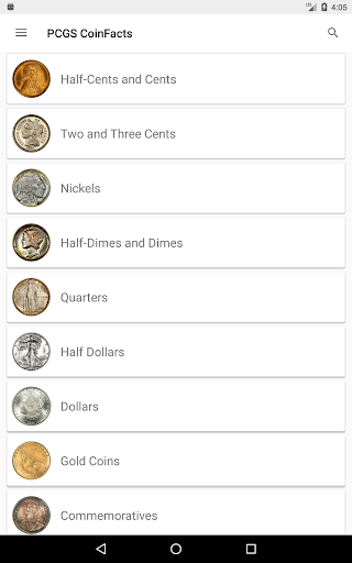 PCGS CoinFacts - U.S. Coin Val screenshot