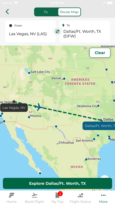 Frontier Airlines screenshot