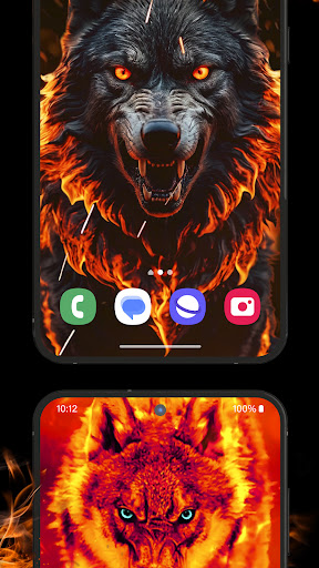 Fire Wallpaper Theme Lone Wolf screenshot