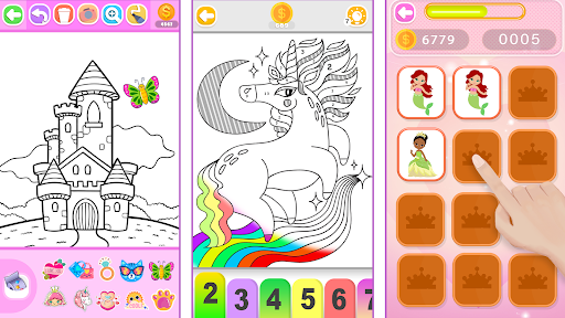 Princess Coloring Book Glitter screenshot