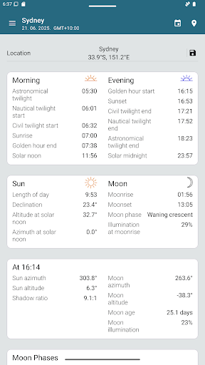 Sun Position: Sunrise/set PRO screenshot