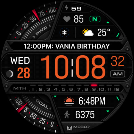 MD307 Digital watch face screenshot