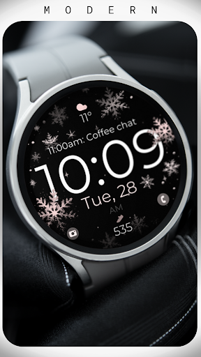 Snowflake rose gold watch face screenshot