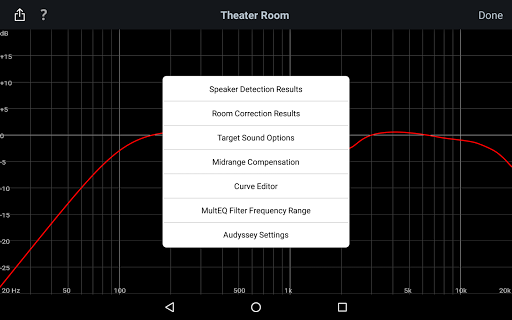 Audyssey MultEQ Editor app screenshot