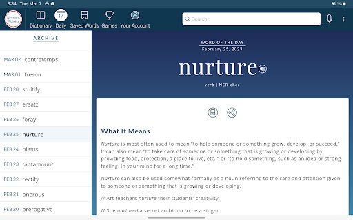 Dictionary - Merriam-Webster screenshot