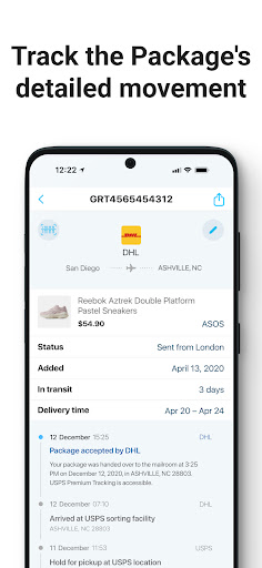 Package Tracker - pkge Mobile screenshot