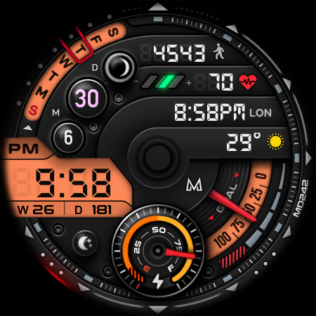 MD242 Hybrid watch face screenshot