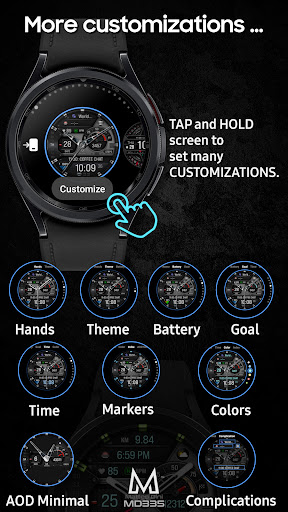 MD335 Hybrid watch face screenshot