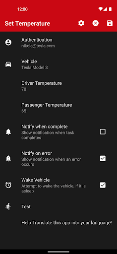 Bolt for Tesla - Tasker Plugin screenshot