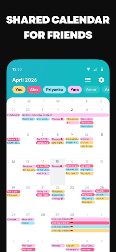 Howbout: social calendar screenshot