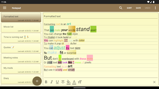 Notepad - simple notes screenshot
