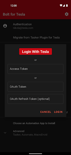 Bolt for Tesla - Tasker Plugin screenshot