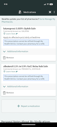 Sutter Health My Health Online screenshot