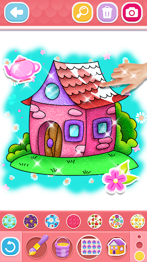 Glitter House coloring for kid screenshot