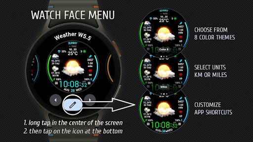 Weather watch face W5.5 screenshot
